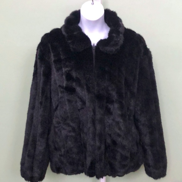 Donna Salyers Fabulous Furs Black winter cot - Size 2X - Picture 1 of 7